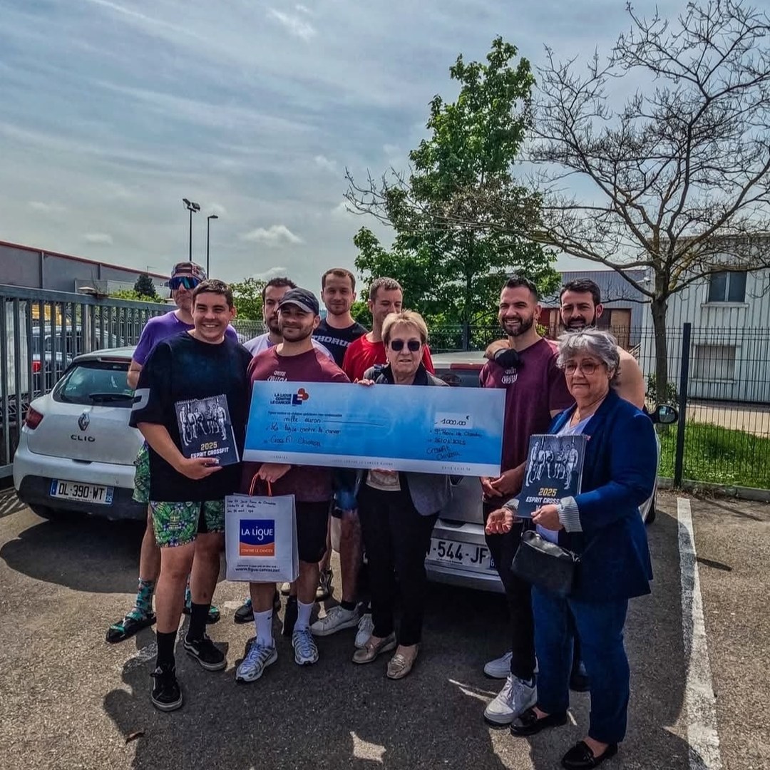Don de 1 000 € à la Ligue contre le cancer du Rhône par CrossFit Chistera
